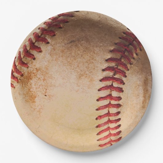 Baseball-Kunst Vintage Pappteller (Vorderseite)