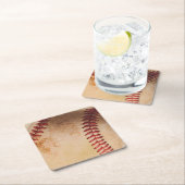 Baseball-Kunst Vintage Rechteckiger Pappuntersetzer (Vor Ort)