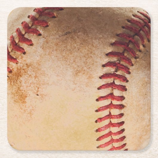 Baseball-Kunst Vintage Rechteckiger Pappuntersetzer (Vorderseite)