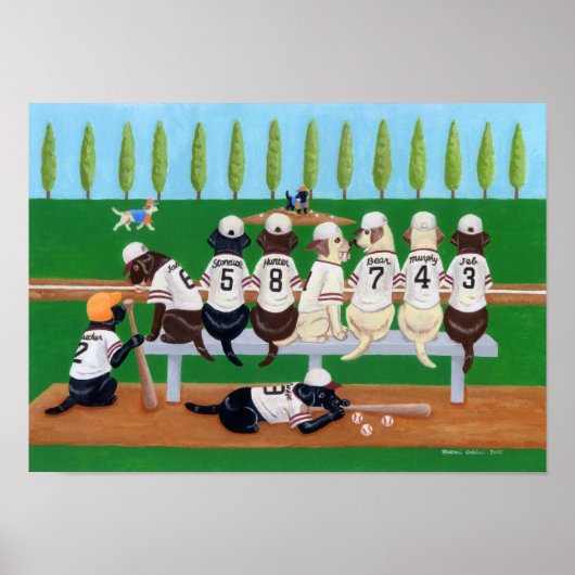 Baseball Labradors Poster (Vorne)