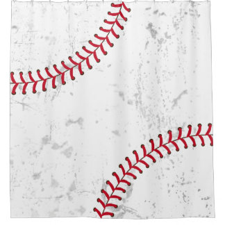 Baseball Lace Sports Theme Grunge Hintergrund Duschvorhang