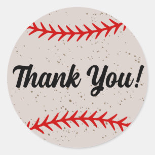 Baseball Lace Stitches als angesehen Runder Aufkleber