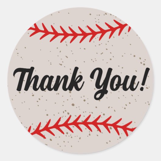 Baseball Lace Stitches als angesehen Runder Aufkleber (Vorderseite)