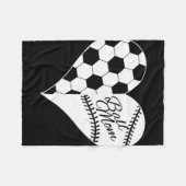 Baseball-Laces Fußball Muster Herz Ball Mama Fleecedecke (Vorderseite (Horizontal))