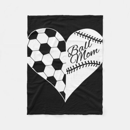Baseball-Laces Fußball Muster Herz Ball Mama Fleecedecke (Vorderseite)