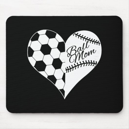 Baseball-Laces Fußball Muster Herz Ball Mama Mousepad (Vorne)