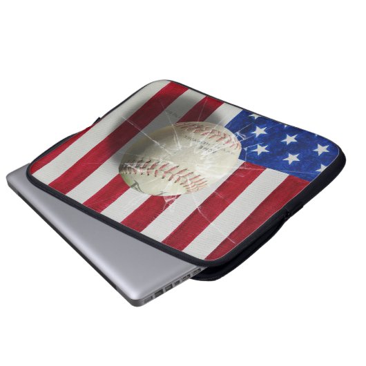 Baseball Laptopschutzhülle (Vorne Knopf)