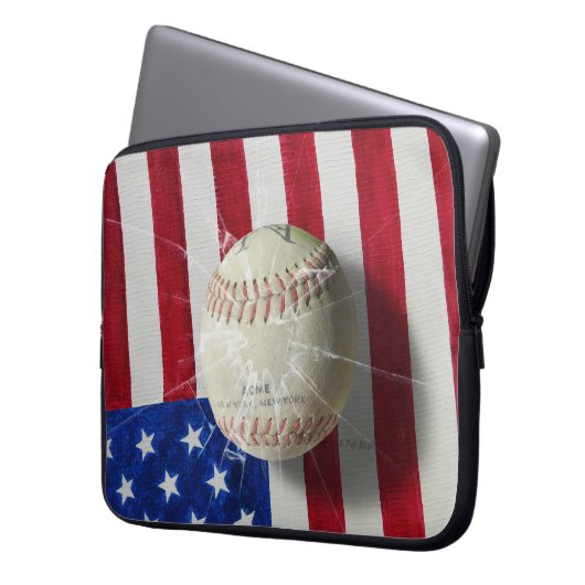 Baseball Laptopschutzhülle (Vorderseite Links)