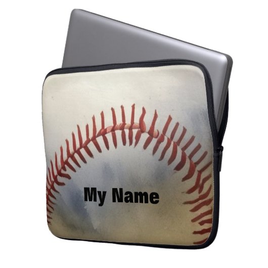 Baseball Laptopschutzhülle (Vorderseite Links)