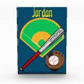 Baseball "Lass uns Ball spielen" Fotoblock (Vorderseite)