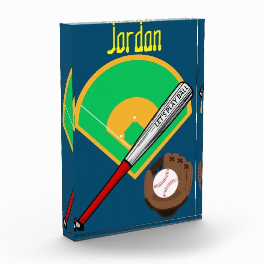 Baseball "Lass uns Ball spielen" Fotoblock (Links)