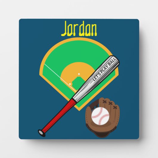 Baseball "Lass uns Ball spielen" Fotoplatte (Vorderseite)