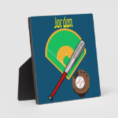 Baseball "Lass uns Ball spielen" Fotoplatte (Vorderseite)