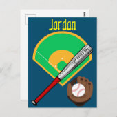 Baseball "Lass uns Ball spielen" Postkarte (Vorne/Hinten)