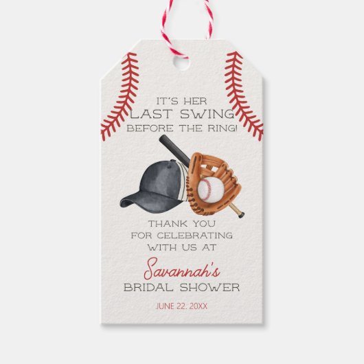 Baseball Last Swing Brautparty Gefallen Geschenkanhänger (Vorderseite)