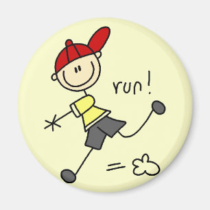 Baseball-Lauf-T-Shirts und Geschenke Magnet