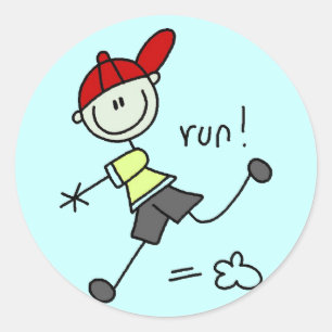 Baseball-Lauf-T-Shirts und Geschenke Runder Aufkleber
