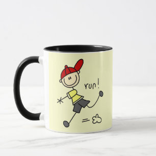 Baseball-Lauf-T-Shirts und Geschenke Tasse