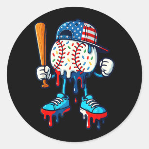 Baseball-Lebensstil 101 Bekleidung Jugend-Drip Runder Aufkleber