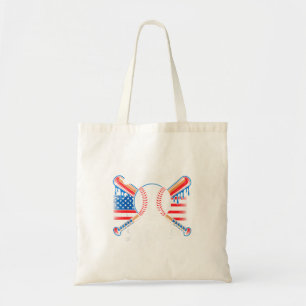 Baseball-Lebensstil Amerikanische Flagge USA Patri Tragetasche