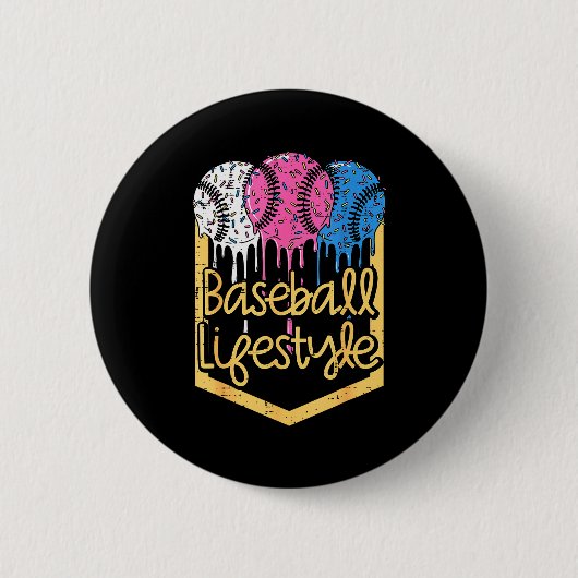 Baseball-Lebensstil-Ball-Streusel-Tropf-Jungen-Kin Button (Vorderseite)