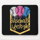 Baseball-Lebensstil-Ball-Streusel-Tropf-Jungen-Kin Mousepad (Vorne)