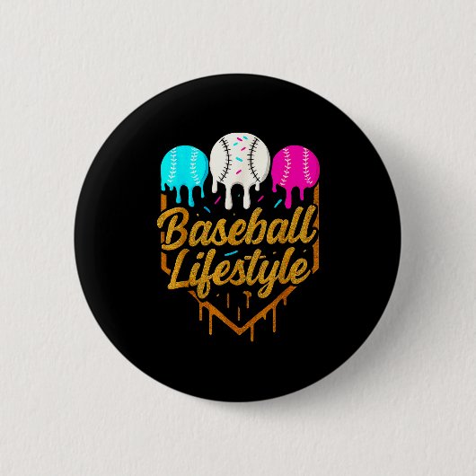 Baseball-Lebensstil, Baseball-Drip-Eiscreme Button (Vorderseite)