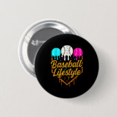 Baseball-Lebensstil, Baseball-Drip-Eiscreme Button (Vorne & Hinten)