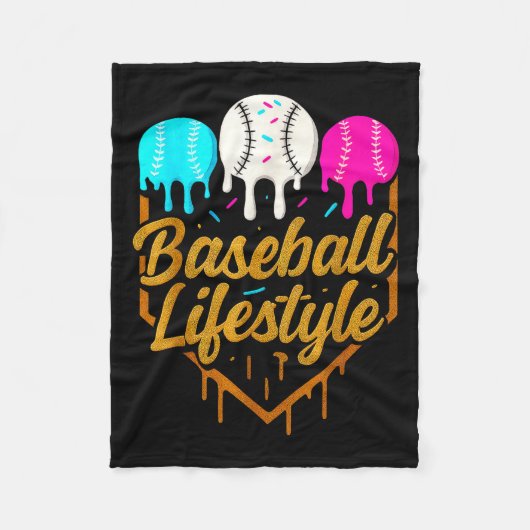 Baseball-Lebensstil, Baseball-Drip-Eiscreme Fleecedecke (Vorderseite)