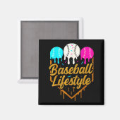 Baseball-Lebensstil, Baseball-Drip-Eiscreme Magnet (Vorderseite/Rückseite)