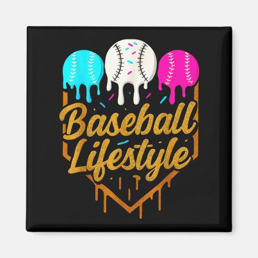 Baseball-Lebensstil, Baseball-Drip-Eiscreme Magnet (Vorne)