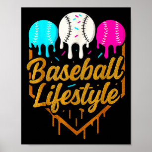 Baseball-Lebensstil, Baseball-Drip-Eiscreme Poster