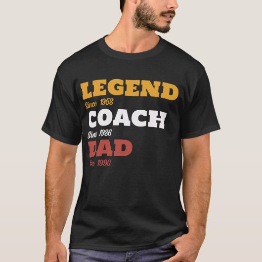 Baseball Legend Coach Vater - Benutzerdefinierte D T-Shirt (Vorderseite)