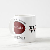 Baseball Legend Monogram Fügen Sie Ihren Namen Geb Kaffeetasse (Vorderseite Links)