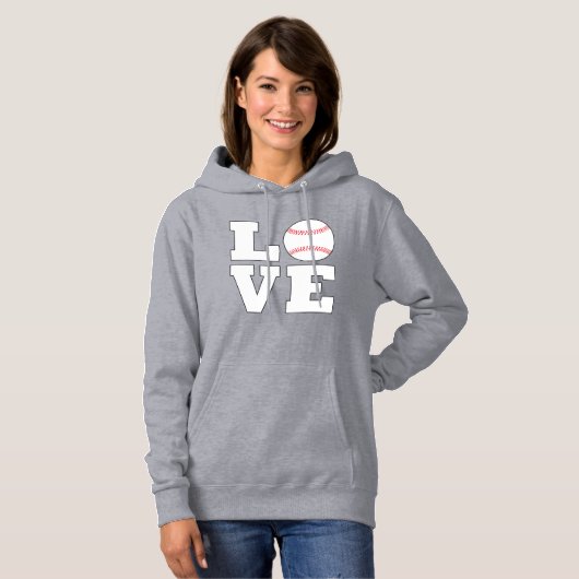 Baseball-LIEBE-Baseball-Mama oder Lüftersport Hoodie (Vorne ganz)