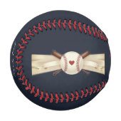 Baseball Liebe Dark Navy Sporthochzeit Baseball (Vorderseite Links)