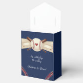 Baseball Liebe Dark Navy Sporthochzeit Geschenkschachtel (Geöffnet)