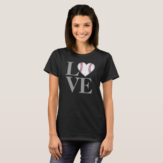 Baseball-Liebe im Herzen T-Shirt (Vorne ganz)