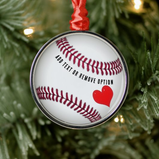 Baseball-Liebe Ornament Aus Metall (Baum)