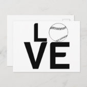 BASEBALL-LIEBE POSTKARTE (Vorne/Hinten)