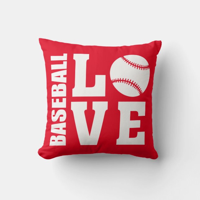 Baseball Liebe Red Kissen (Vorderseite)