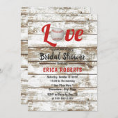 Baseball Liebe Rustikales Hochzeitsfest Brautparty Einladung (Vorne/Hinten)