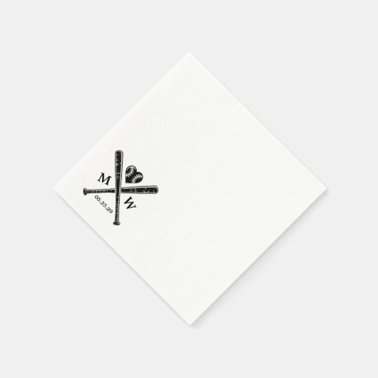 Baseball-Liebe Serviette (Ecke)