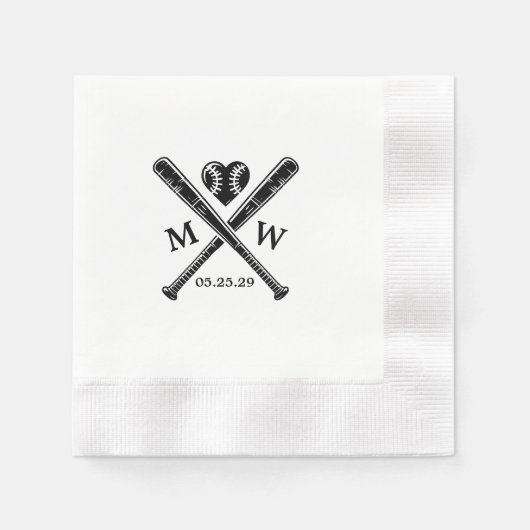Baseball-Liebe Serviette (Vorderseite)