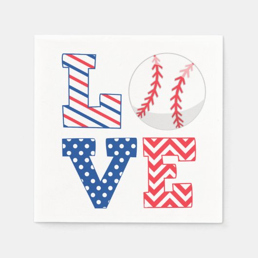 Baseball Liebe Sports Serviette (Vorderseite)