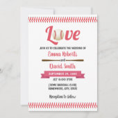 Baseball Liebe Sportthema Hochzeit Einladung (Vorderseite)