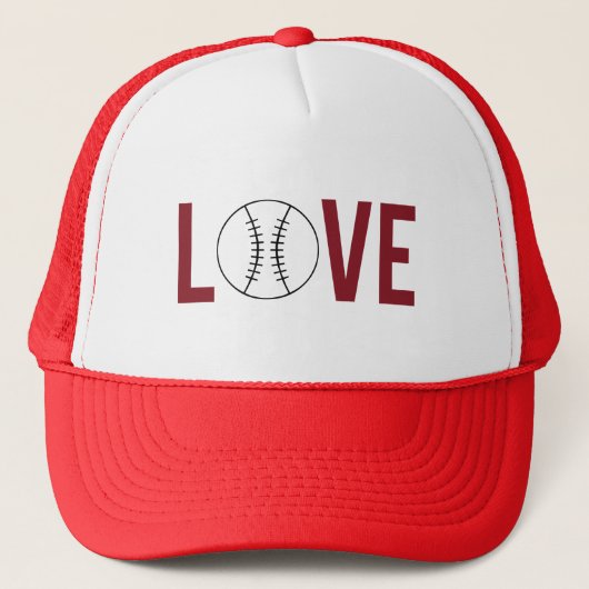Baseball-Liebe Truckerkappe (Vorderseite)