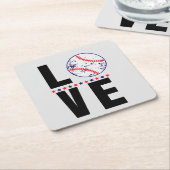 Baseball-Liebe Typografie Rechteckiger Pappuntersetzer (angewinkelt)