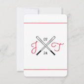 Baseball Liebe Wedding RSVP Einladung (Rückseite)