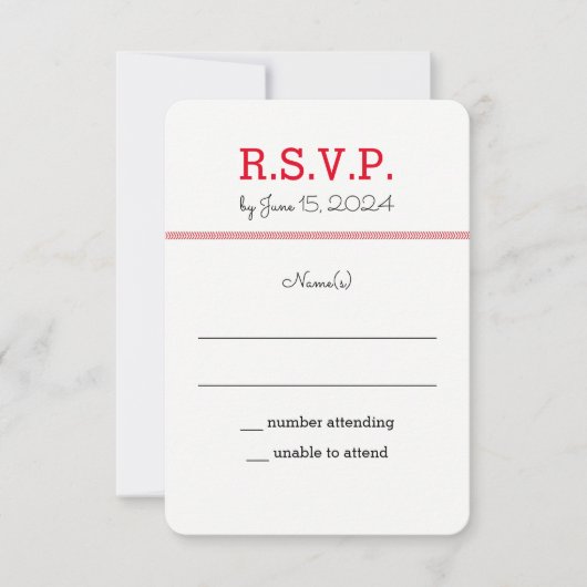 Baseball Liebe Wedding RSVP Einladung (Vorderseite)